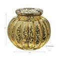 thumbnail image 2 of Mercury Sphere Ribbed Tealight Holder Gold - Ensemble De 2, 2 of 3