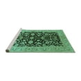 thumbnail image 2 of Ahgly Company Machine Washable Indoor Square Oriental Turquoise Blue Industrial Area Rugs, 4' Square, 2 of 4