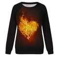 thumbnail image 6 of Penkiiy 3D Flame Printing Pullover for Women Women's Round Neck Flame Printed Loose Sweatshirt Long Sleeve Plunge Sleeve Top Sweatshirt, 6 of 6