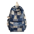 thumbnail image 1 of Mochila de mezclilla Patchwork Estudiantes Librero Lindo Mochila para la escuela Viajes al aire libre, 1 of 8