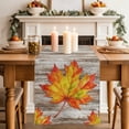 thumbnail image 2 of Table Runners 120 Inches Long Dress Scarves, Maple Leaves Fall Farmhouse Coffee/Dining/Kitchen Table Decor Table Runner for Living Room, Thanksgiving Wooden Botanical Vintage Art 13x120 Inch, 2 of 9