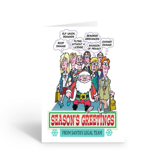 Stonehouse Collection Lawyer Christmas Card, Attorney Holiday Cards, Santa's Legal Team Christmas Card – Box of 12 Cards with Envelopes – Made in the USA (Standard)