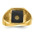 thumbnail image 5 of 10k Men's Polished, Antiqued & Textured Onyx Masonic Ring, 5 of 6