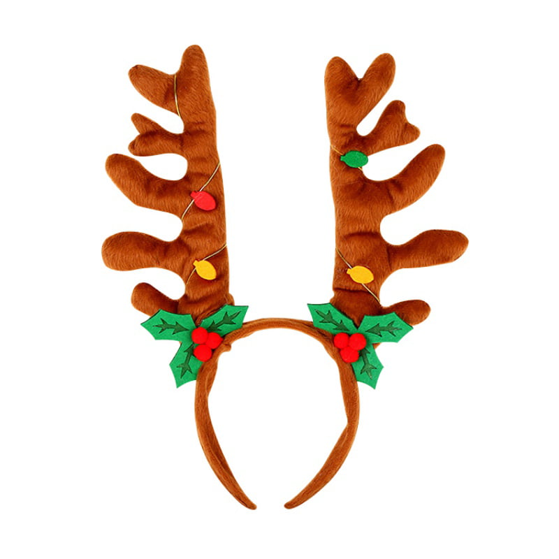 Cute Christmas Hairband&Eyeglasses Reindeer Antlers Hairhoop Glasses for Party 