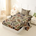 thumbnail image 2 of Feelyou Woodland Camo Dinosaur Twin Sheet Sets for Kids Boys, Cartoon Dino Wildlife Bedding, Brown Green, 3pcs, 2 of 5