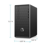 HP Pavilion Desktop Tower, Intel Core i3-8100, Intel UHD Graphics 630, 1TB HDD + 16GB Intel Optane memory, 4GB SDRAM, DVD, Mouse and Keyboard, Ash Silver, 590-p0033w