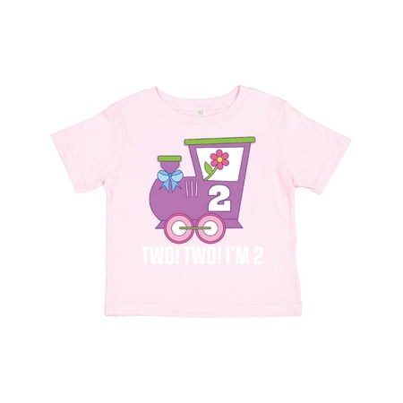 

Inktastic 2nd Birthday Cute Train I m Two Gift Toddler Toddler Girl T-Shirt