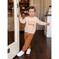 thumbnail image 3 of Cjfdfy Toddler Baby Boy Thanksgiving Outfit Little Turkey Homemade Rolls Print Long Sleeve Sweatshirt And Pants Cute My First Thanksgiving Holiday Fall Winter Outfit 6M-4Y  ﻿, 3 of 9