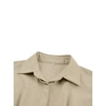 thumbnail image 6 of SAYOO Fall Shirt Dresses for Women, Lapel Long Sleeves Slim-Waist One-Piece for Ladies, White/Khaki/Brown Solid Color, 6 of 9