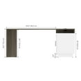 thumbnail image 3 of Bestar 115855-003517 72 in. Equinox L-Shaped Office Desk, Walnut Gray & White, 3 of 12