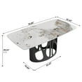 thumbnail image 5 of Modern 70" White Sintered Stone Dining Table - Black Metal Legs, Seats 6-8, Rectangular, Kitchen & Dining Room. Durable, Easy Clean., 5 of 18