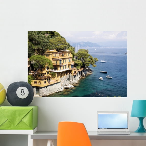 Portofino Italy Wall Mural by Wallmonkeys Peel and Stick Graphic (36 in W x 24 in H) WM196773