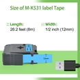 thumbnail image 3 of NineLeaf 8PK Compatible for Brother P-touch M-K531 M-K531s M531 1/2" 12mm Black on Blue Label Maker Tape Refills for PT-45m PT-65 PT-70bm, 3 of 6