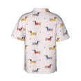 thumbnail image 3 of Daiia Dachshund Dog Puppy Hawaiian Shirt for Men Gentle Cotton Regular Short Sleeve Casual-X-Large, 3 of 9