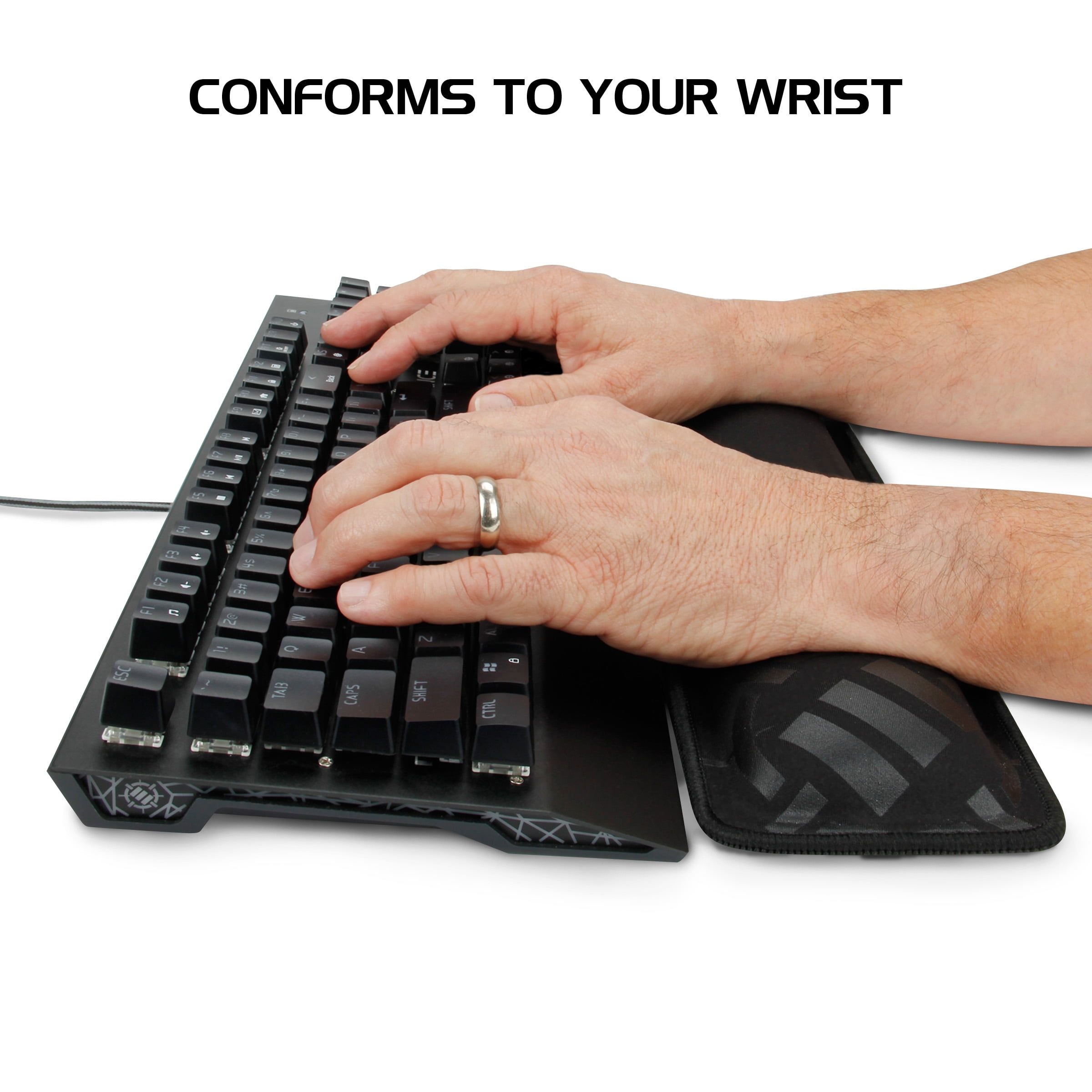ENHANCE Gaming Keyboard Wrist Rest for Full Size Keyboards w// Ergonomic Support