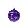 thumbnail image 1 of Vickerman M132026 Plum Candy Glitter Wave Ball Ornament - 6 in., 1 of 2