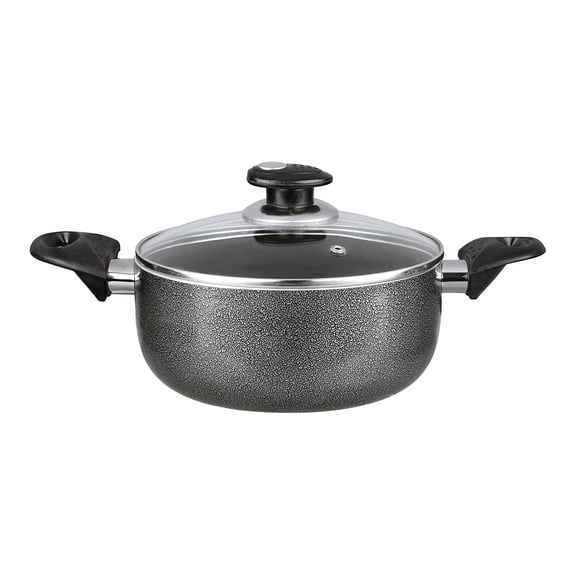 Brentwood BP-502 2 Quart Aluminum Granite Textured Non-Stick Dutch Oven, Black