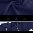 thumbnail image 6 of OGLCCG Men's Quarter-Zip Golf Shirts Lapel Collared Jacquard Short Sleeve Pullovers Casual Solid Color Business Tee Tops,M,Navy, 6 of 7