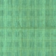 thumbnail image 1 of Ahgly Company Indoor Square Checkered Turquoise Blue Modern Area Rugs, 6' Square, 1 of 4