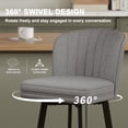 thumbnail image 5 of MultiHaven 26'' Shell Back Bar Stools Set of 4,Swivel Counter Height Fabric Chairs for Kitchen Island,Cafe - Mid Grey, 5 of 10