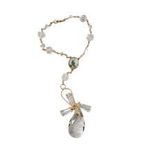 12pc Crystal Saint Jude Rosary Perfect for First Communions , Baptism , Wedding Shower /Religious Gift