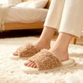 thumbnail image 4 of TRANSLINK Fuzzy Open Toe Slippers Ultra Soft Slip On House Shoes Featuring Memory Foam Ideal Gifts for Women Her Mom, 4 of 6
