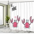 thumbnail image 4 of Ambesonne Saying Shower Curtain, Funky Crab Couple and Heart, 69"Wx75"L, Magenta Pale Pink Black, 4 of 4