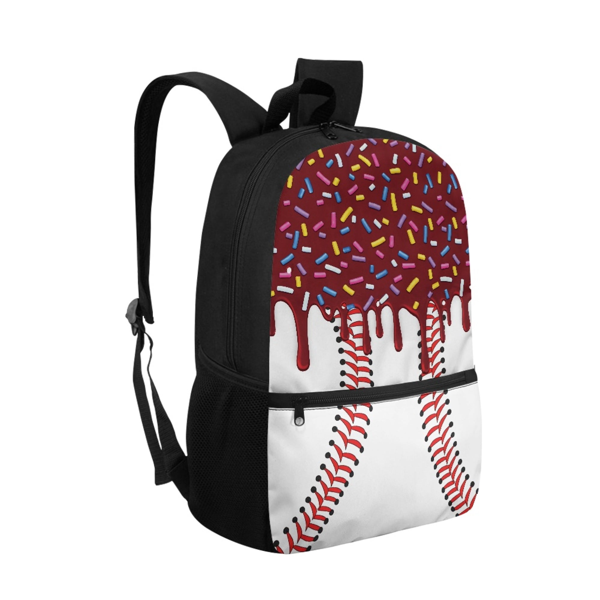 Uourmeti Baseball Pattern Smooth Zippers Student Bookbag for School Vacation, Independent Compartment Large Storage Backpack Personalized School Backpack