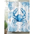thumbnail image 2 of Coastal Crab Stall Shower Curtain, Waterproof Shower Curtains for Bathroom, Summer Beach Starfish Coral Nautical Washable Fabric Cloth Bath Curtain for Bathtub Decoration with Hooks 36x72 Inches, 2 of 6