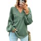 thumbnail image 5 of Camiseta De Punto Con Cuello En V, Parte Superior Suelta De Punto, Poliéster Suave, Bolsillo En El Pecho, Manga Larga, Color Sólido Para Otoño E Invierno ANGGREK Verde XL, 5 of 6