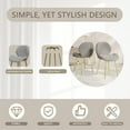 thumbnail image 3 of Hassch 2PCS Upholstered Dining Chairs in Gray Teddy Velvet, Modern Minimalist Kitchen Chairs with Golden Metal Legs and Ergonomic Backrest, Easy Assembly, 3 of 8