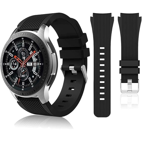 Compatible with Samsung Galaxy Watch 46mm Bands/Gear S3 Frontier, Classic Watch Bands/Galaxy Watch 3 Bands 45mm, 22mm Soft Silicone Bands Bracelet Sports Strap for Men & Women.