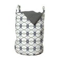 thumbnail image 1 of Geometric Laundry Bag, Abstract Illustration Ornamental Shapes AlongStripes on Plain Background, Hamper Basket with Handles Drawstring Closure for Laundromats, 13" x 19", Pale Ceil Blue, by Ambesonne, 1 of 4
