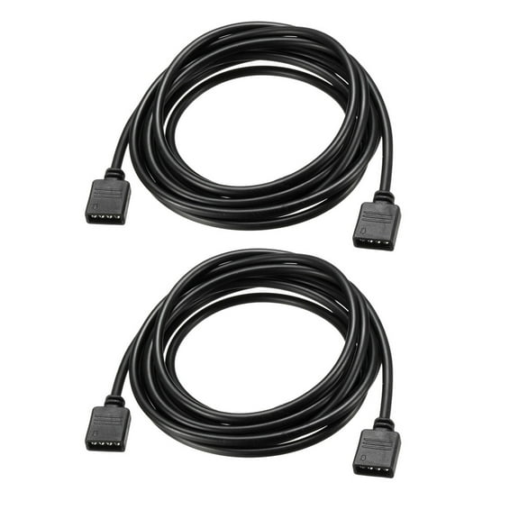 RGB Splitter Cable Female to Female 4 Pin Extension Connector Cord Wire for 5050 LED Light Strips 2M Length 2Pcs