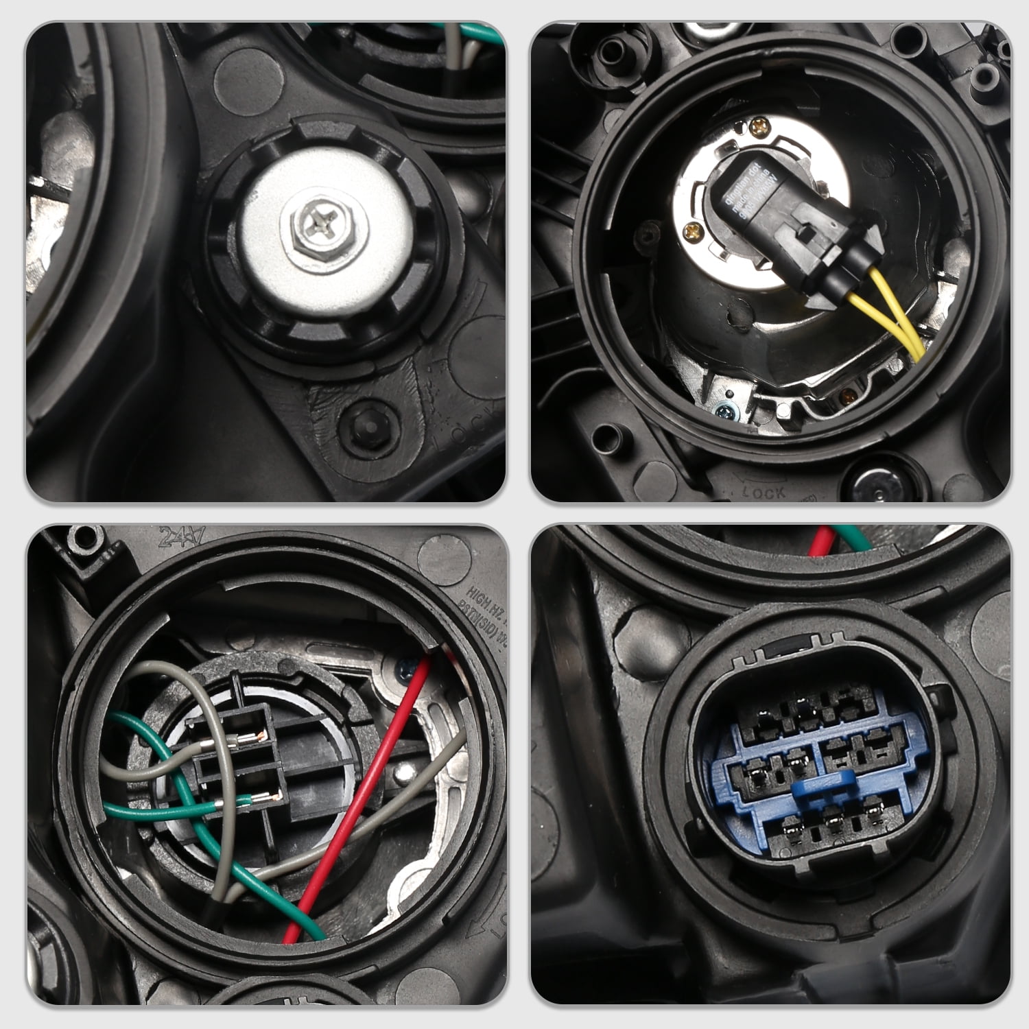 For 2017 2018 Hyundai Elantra Factory Halogen Projector Black Headlight Set Pair