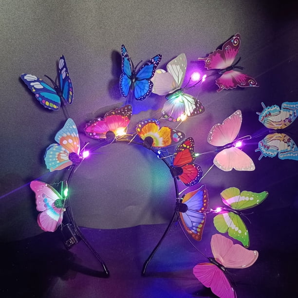 Vorkoi LED Butterfly Fascinator Headband For Women Monarch  display picture 2