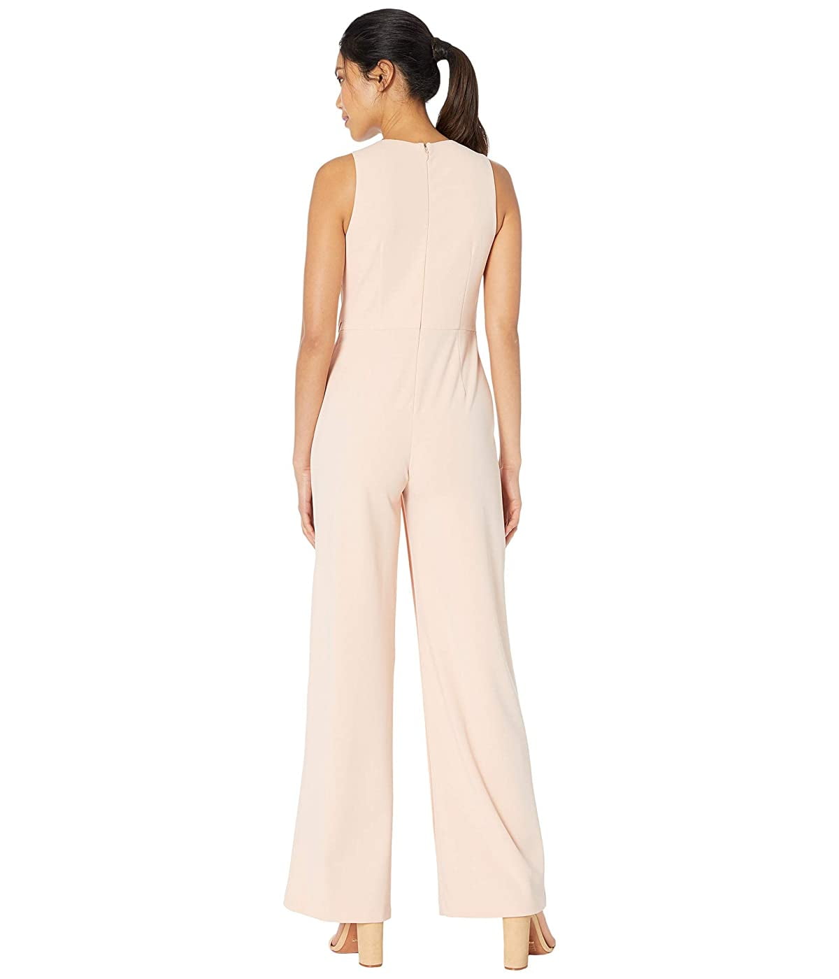 Adrianna Papell Adrianna Papell Crepe Halter Jumpsuit w/ Overlay