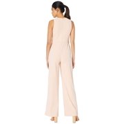 Adrianna Papell Crepe Halter Jumpsuit w/ Overlay Blush