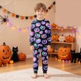 thumbnail image 2 of TOWED22 Toddler Baby Boy Girls Halloween Pajamas Set Kids Pumpkin Ghost Sleepwear 2 Pcs Pjs Cute Cartoon Print Long Sleeve Top and Pants for 1-10 Years(Blue,7-8 Y), 2 of 9