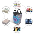 thumbnail image 5 of Waterproof Collapsible Laundry Hamper, Abstract Psychedelic Vortex Aluminum Handle Laundry Bag Storage Basket, 50L, 5 of 6