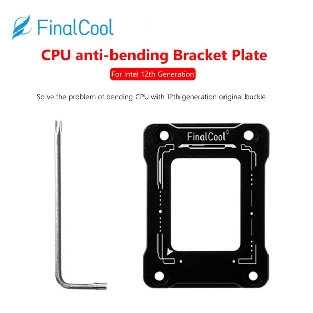 Hebilla Hebilla correctora de flexión de CPU FinalCool para LGA1700-BCF Intel Gen 12 (negro)