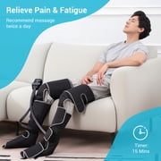MYNT Leg Massager with Heat and Compression for Foot, Calf, and Thigh Circulation, 5 Modes, Plus Size, Black