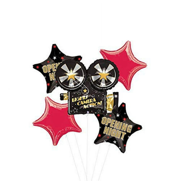 Opening Night Movie Party Supplies Balloon Bouquet Decorations Hollywood Oscars Lights, Camera, Action