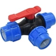 thumbnail image 2 of 40mm 3-Way Ball Valve with Quick Connect for PVC/PE Hose Tee Connector & Switch, 2 of 4