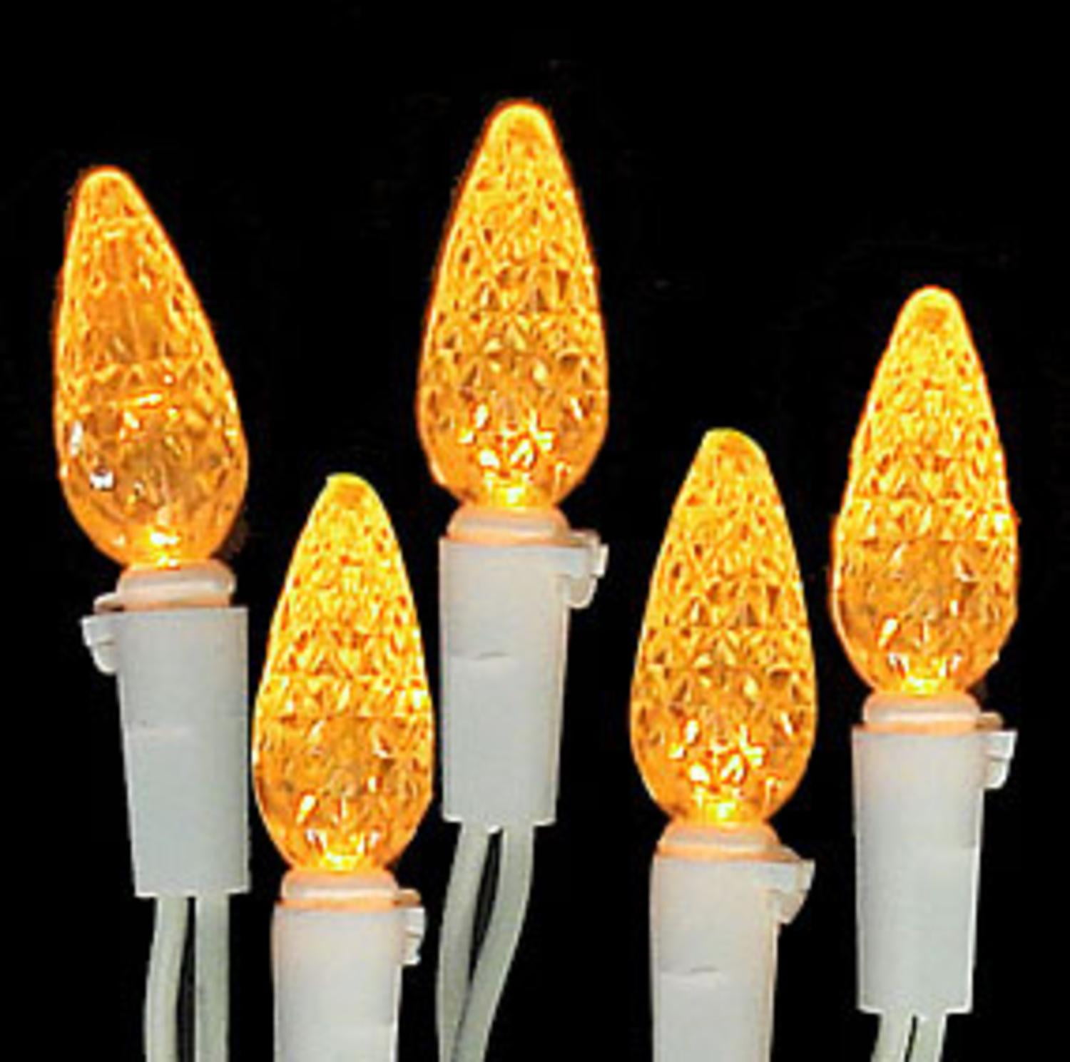 Set of 70 LED Yellow C6 Christmas Lights White Wire Walmart Canada