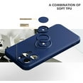 thumbnail image 2 of Funda de color sencillo para iPhone 11 Pro Max con soporte de anillo, placa metálica para carga magnética, diseño antigolpes y soporte giratorio de 360 grados., 2 of 5