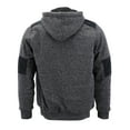 thumbnail image 3 of Men’s Two Tone Warm Soft Sherpa Lined Moto Quilted Zipper Fleece Hoodie Jacket (MSM-40-5 Heathered Black, L), 3 of 7