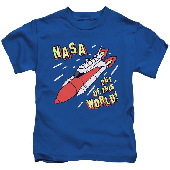 Nasa Out Of This World Youth 18/1 T-Shirt Royal Blue