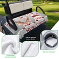thumbnail image 5 of Golf Cart Seat Covers for 2 Seater,Christmas Microfiber Cart Seat Towel Blanket,Cute Santa Claus Reindeer Red Xmas Balls Snowy Grey Absorbent NonSlip Bench Seats Protector for Golf Course 51"x31", 5 of 9