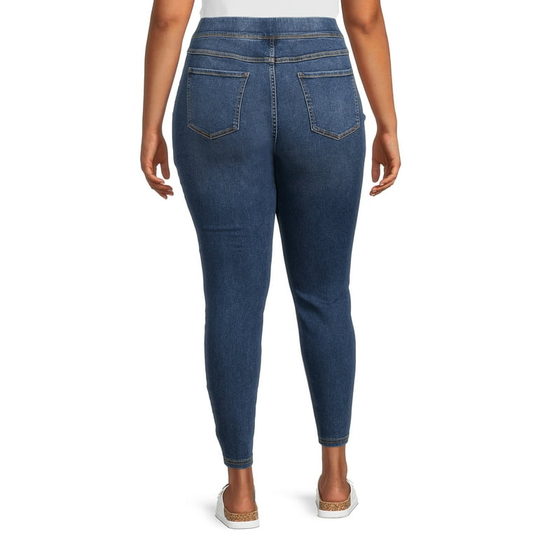 Terra & Sky Women's Plus Size Pull On Jegging Jeans, Single and 2-Pack, 28”  Inseam 